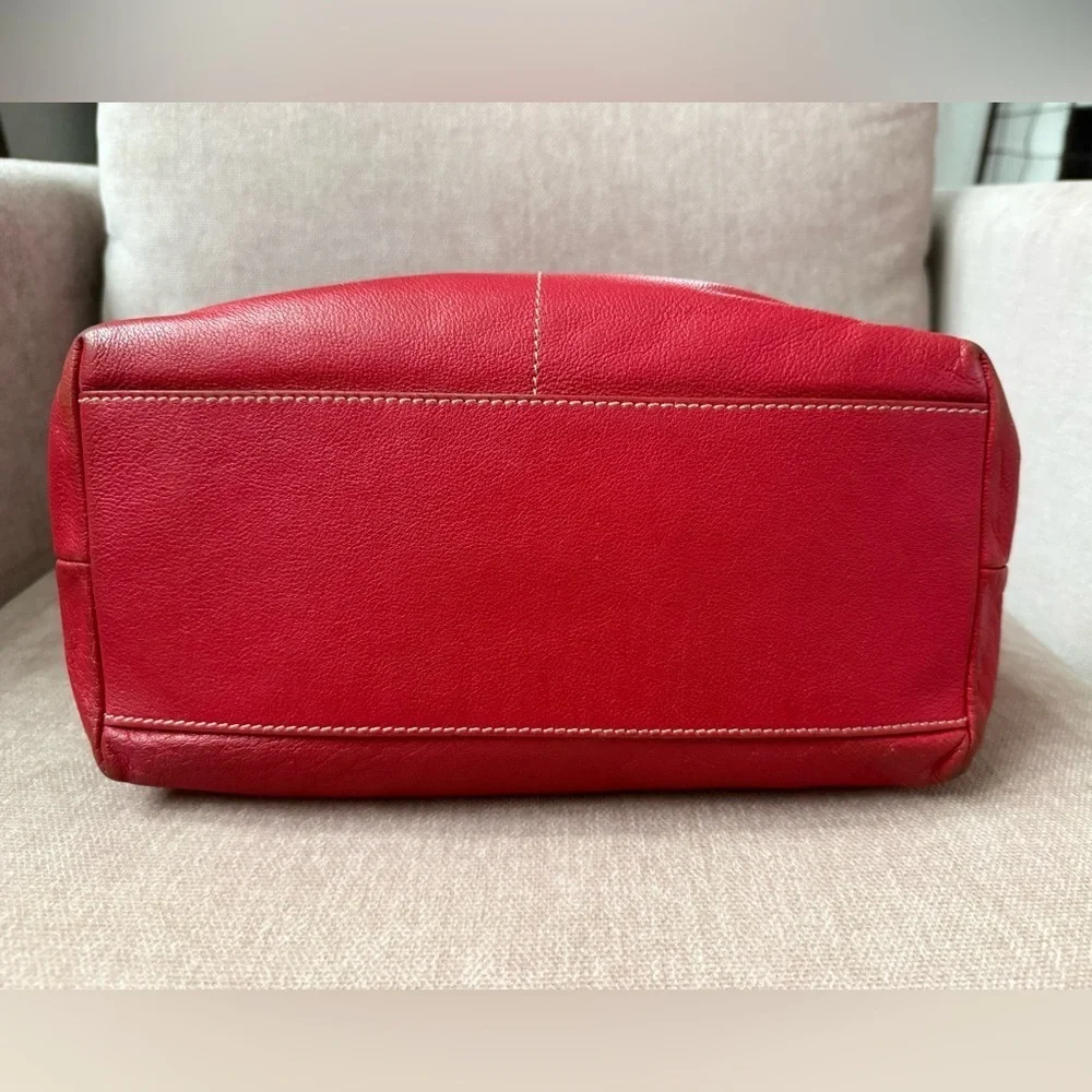Dooney&Bourke Red Dillen Pebbled Leather Satchel Shoulder Bag